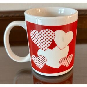 Vintage Houston Foods Hearts Valentines Love Mug 90's Rustic